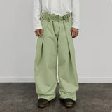 AIDASE  -  Men Pants Solid Color Pleated Joggers Lace Up Casual Wide Leg Trousers Men Streetwear Loose Fashion Casual Long Pants aidase-shop