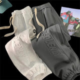 AIDASE  -  Autumn and Winter Casual Pants Heavy duty Double sided Cotton Athletic Pants Trendy Brand Letter Steel Printed Legged Pants aidase-shop