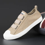 AIDASE  -  New Men's Casual Canvas Sneakers Flat-Sole Breathable Round Toe Trendy Unisex Students Canvas Shoe Elastic Band Soft Insole aidase-shop