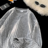 AIDASE  -  American Casual Hairy Sweatshirt Men's Autumn Winter Hip Hop Preppy Loose Lazy Long-sleeved T-shirt High-end Casual Inner Wear aidase-shop