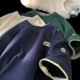 Aidase Summer Fake Two-piece Waffle Short Sleeve T Shirt Men Vintage Appliques Loose T-shirts Couple y2k Streetwear Clothes Hip Hop Tee