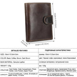 AIDASE  -  Men's Short Genuine Leather Wallet Vintage Coin Purse Top Layer Cowhide Vertical Card Holder Large Capacity aidase-shop