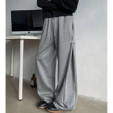 AIDASE  -  Gray American Sweatpants Men Autumn Draped Straight Wide-leg Sports Casual Trousers aidase-shop