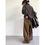 AIDASE  -  Japanese Streetwear Cargo Pants Men Autumn Drape Trousers Retro High Waist Straight Wide Leg Pants Loose Casual Men's Pants aidase-shop