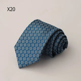 AIDASE  -  New Trendy Men's Silk Ties Jacquard Dot Floral Necktie 8cm Brown Green Neck Tie Daily Wear Shirt Suit Cravat Wedding Groom Gift aidase-shop