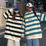 Autumn Striped Loose Sweatshirts Korean Style Fashion Couple Clothing Brand Casual Women Pullovers Male Hoodie aidase-shop