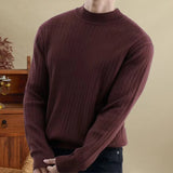 Aidase Fashion Striped Jacquard Knitted Sweater Korean 2024 Autumn Sweater All-match O-neck Knitted Long Sleeve Herren Pullover Winter aidase-shop