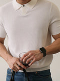 AIDASE  -  Summer High Quality Knitwear Mens Polo Shirts Casual Pure Color Short Sleeve Slim Polos Men Fashion Button Polo Neck Knitted Top aidase-shop