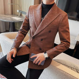 Aidase Retro High Quality Blazer Jackets Men Double Breasted Casual Business Suit Coats Formal Wedding Party Social Dress Blazers aidase-shop