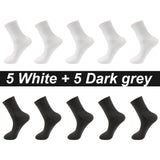 AIDASE  -  10Pairs Men Socks Organic Cotton Breathable Black White Business Socks Casual Spring Summer for Male Plus Size EUR38-48 aidase-shop