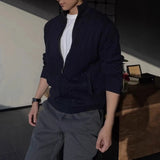 AIDASE  -  Men's Old Money Style Cable Knit Cardigan Loose Comfortable Trendy Versatile Stand Collar Zipper Style Daily Wear Advanced Coat aidase-shop