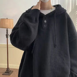 AIDASE  -  Men's Hoodie Knitwear Casual Autumn Winter Style Slimming Meat Covering Grey Simple Design Versatile Loose Fit Sweatshirt aidase-shop