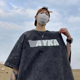 AIDASE  -  Vintage Graphic T Shirts for Man Loose Casual Chic Mens Oversized T Shirt Harajuku Style O-neck Print Men Clothing Tees aidase-shop