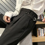 AIDASE  -  Fluid Khaki Trousers for Men Draped Wide Leg Man Suits Pants Formal High Quality Work Wear Tailoring Slacks Thin Casual Fashion aidase-shop