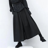 Aidase Trendy Gothic Dark Style Loose Cropped Hakama Pants Wide Leg Pants New Large Size Design Sense Samurai Pants Men's Clothing