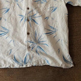 AIDASE  -  New Chinese Breathable Sweat-absorbing Cotton Linen Japanese American Retro Bamboo Leaf Cuban Collar Shirt Ethnic Style Top aidase-shop