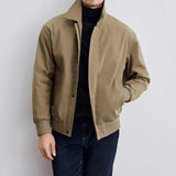 AIDASE  -  Maillard Style Autumn New Short Men Jacket Korean Fashion Lapel High-end Solid Color Casual Bomber Jacket Coats Men aidase-shop