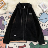 AIDASE  -  Heavy Weight Hooded Sweatshirt Men Spring Autumn Trendy Cardigan Autumn Winter Hip Hop Loose Corduroy Jacket Men Aesthetic Chic aidase-shop