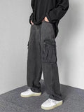 Aidase Baggy Jeans Trousers Male Denim Pants Black Wide Leg Pants Men's Jeans Loose Casual Korean Streetwear Hip Hop Harajuku aidase-shop