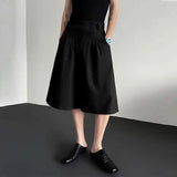 AIDASE  -  Men Suit Shorts Simple Pleated Design Casual Solid Color Trousers Straight Wide Leg Loose Male Bottom Korean Summer aidase-shop