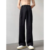 AIDASE  -  Draped Casual Suit Pants for Boys' Japanese Light Luxury High-end Draped Trousers Loose Straight Wide-leg Trousers