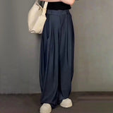 Aidase Mens Suit Pants Belt British Straight Wide-Leg Pants Summer Fashion Personality Versatile Business Casual Pants Men'S Wear 2024 aidase-shop