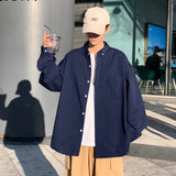 AIDASE  -  Hong Kong Style Plaid Long Sleeve Shirt Men Handsome High End Sensation Trendy Brand Japanese Style Inner Wear Autumn Student aidase-shop