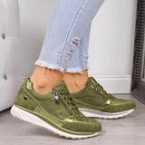 AIDASE  -  Plus Size Casual Sneakers Women's New Style European and American Thick Bottom Old Man Shoes Solid Color Loafers Women's Sh aidase-shop