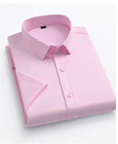 AIDASE  -  Mens Formal Office Wear Dress Shirts Fashion Slim Long Sleeve Wrinkle Free Strech Plus Size Business Casual Shirts for Man aidase-shop