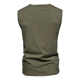 AIDASE  -  Men's Wide Shoulder Vest for Foreign Trade, Henry Collar Sleeveless T-shirt, Cotton Shirt, Camisole, Casual T-shirt for Men aidase-shop