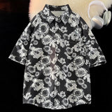 AIDASE  -  Fashion Hawaii Shirt Floral Pattern Trendy Summer Beach Shirts Leightweight Short Sleeve Casual Men Blouses Harajuku Couple Tops aidase-shop