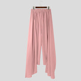 AIDASE  -  Men Irregular Pants Solid Elastic Waist Joggers Trousers Men Streetwear Loose Pleated Fashion Casual Men Long Pants aidase-shop
