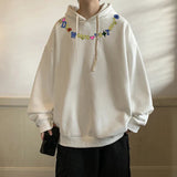 AIDASE  -  Autumn Colourful Letter Print Sweatshirt Fashion American Street Hooded Long Sleeve Trend Loose Pullover Top Men Women Clothing aidase-shop