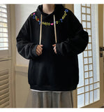 AIDASE  -  Autumn Colourful Letter Print Sweatshirt Fashion American Street Hooded Long Sleeve Trend Loose Pullover Top Men Women Clothing aidase-shop