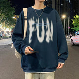 AIDASE  -  Autumn New Abstract Print Round Neck Sweatshirts False Two-piece Casual Sports Long-sleeved Trend Streetwear Men Women Clothing aidase-shop