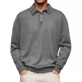 AIDASE  -  Men's Long Sleeve Polo Shirts Solid Color Turn Down Collar Business Casual Polos Men Spring Autumn Fashion Pulover Tees Tops aidase-shop