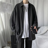 Aidase Korean Fashion Ice Silk Shirts for Men 2023 Spring Summer Solid Color Long Sleeve Casual Loose Comfortable Button Up Shirt 5XL-M