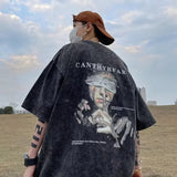 AIDASE  -  Vintage Graphic T Shirts for Man Loose Casual Chic Mens Oversized T Shirt Harajuku Style O-neck Print Men Clothing Tees aidase-shop