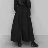 Aidase Trendy Gothic Dark Style Loose Cropped Hakama Pants Wide Leg Pants New Large Size Design Sense Samurai Pants Men's Clothing