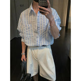 AIDASE  -  Men's Textured Bold Stripe Linen Shirt – Relaxed Fit, Breathable & Lightweight for Casual Sophistication M-3XL aidase-shop