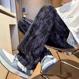 AIDASE  -  American Washed Tie Dye High Street Casual Pants Loose Straight Leg Long Trousers Men Women New Fashion Spring Autumn Versatile aidase-shop