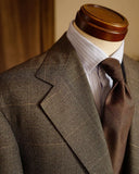 Aidase Brown Men Suit One Piece Business Blazer Single Breasted Plaid Stripes Wedding Groom Formal Work Wear Party Causal Tailored aidase-shop