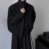 AIDASE  -  Dark Minimalist Short Cotton Padded Jacket Japanese Winter Men Niche Loose Stand Collar Parkas Yamamoto Light Thin Haughty Coats aidase-shop