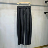 AIDASE  -  Summer New Draping Cool Wide Leg Pants for Men's Trendy Loose  Versatile Curved Knife Casual Pants Belt Design Thin Trousers aidase-shop