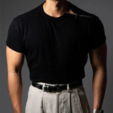 AIDASE  -  Men's Solid Color Side Zipper Short-Sleeved Sports Gym T-Shirt American Retro Fashion Trend Casual Loose Breathable Men's Tops aidase-shop