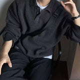 AIDASE  -  Autumn Winter Men's  Ne Knitwear Loose Fit Lazy Sle High Collar Sweater Casual Youthful Vitali Long Sve Crew Ne aidase-shop