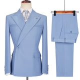 Aidase Formal Men Suits Fashion Peak Lapel One Button 2 Piece Business Casual Groom Wedding Tuxedo Slim Fit Male Suit Blazer Pants