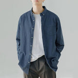 AIDASE  -  Basic Denim Shirt Coats Long Sleeve Men Youth Spring Koreon Casual Solid Safari Style Pocket Lapel High Street All-match Jackets aidase-shop