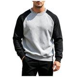 AIDASE  -  Men's Casual Loose Color Patch Shoulder Sleeved Pullover Trendy Round Neck Men's Clothing Tan Sweatshirt Men aidase-shop