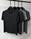 Aidase Men's Ice Silk Polo Shirt, Lapel, Hollow, Short-Sleeved, Breathable, Business Fashion T-Shirt, Men's Brand Clothing, Summer, New aidase-shop